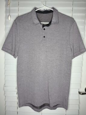 Lululemon Evolution Performance Men's Polo Shirt Size M Lilac Purple Short Sl